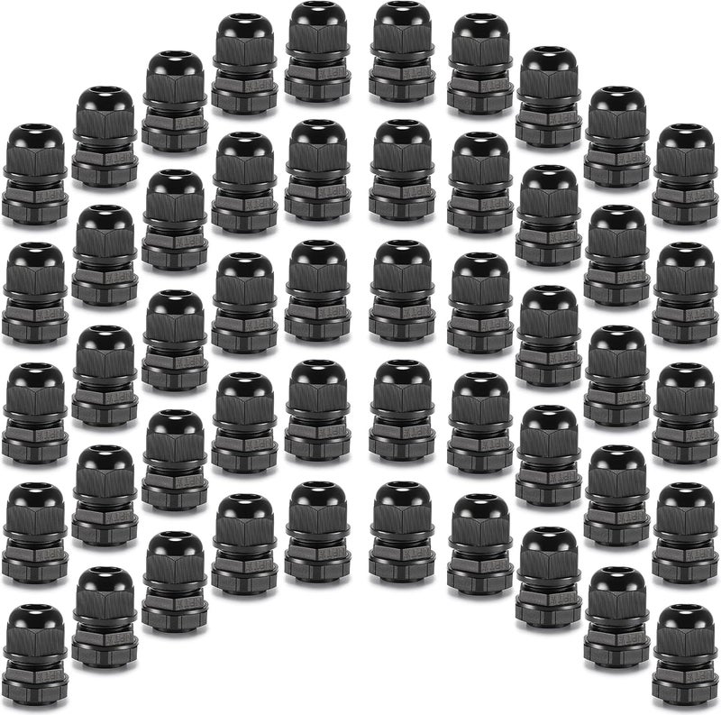 QILIPSU 50pcs 1/2" NPT Cable Gland Waterproof IP68 Nylon Cable Pass Through Cord Grip Connector Strain Relief Wire Grommet - Image 1