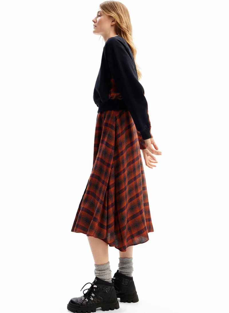 ديسيجوال Combination Plaid Dress