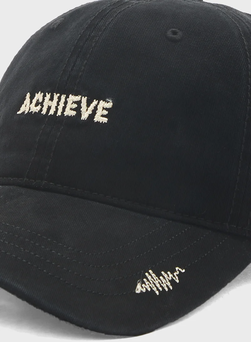 Seventy Five Achieve Embroidered Casual Curve Peak Cap