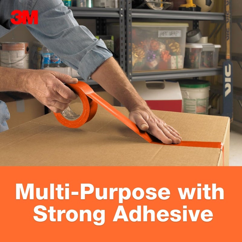 3M Multi-Use Colored Duct Tape, Orange with Strong Adhesive and Water-Resistant Backing, Multi-Surface 3M Duct Tape for Indoor and Outdoor Use, 1.88 Inches x 20 Yards, 1 Roll (3920-OR) - Image 3