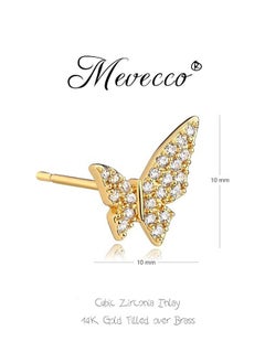 Mevecco Women Huggie Hoop Earrings Gold Ear Stud Cuff 14K Gold Filled Small Boho Beach Simple Delicate Handmade Hypoallergenic Jewelry Gift  - Image 4