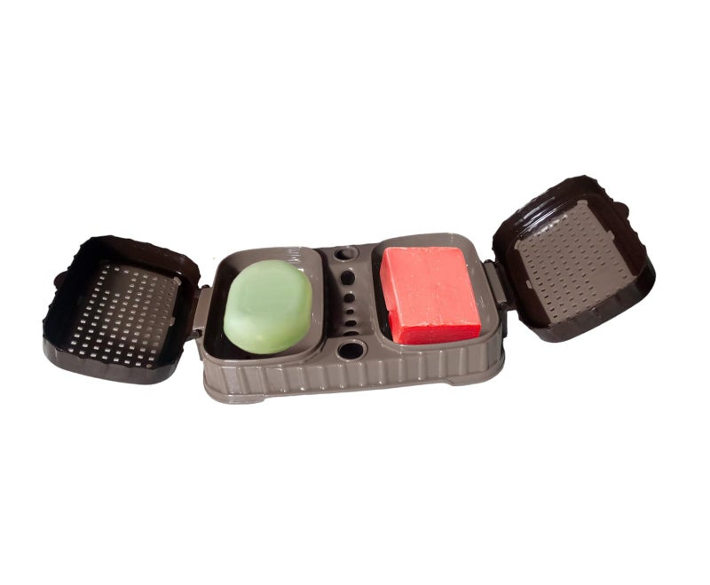 Tekzie Plastic Double Sealed Drain Soap Dish Tray Holder with Lid Cover Box Case Soap Holder (Pack of 1) (Random Color Will Be Sent) - Image 2