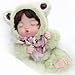 Cloveray Reborn Baby Doll 10 Inch Realistic Vinyl Sleeping Girl in Soft Green Frog Outfit Comfort Doll Gift for Girls Collectors - Image 2