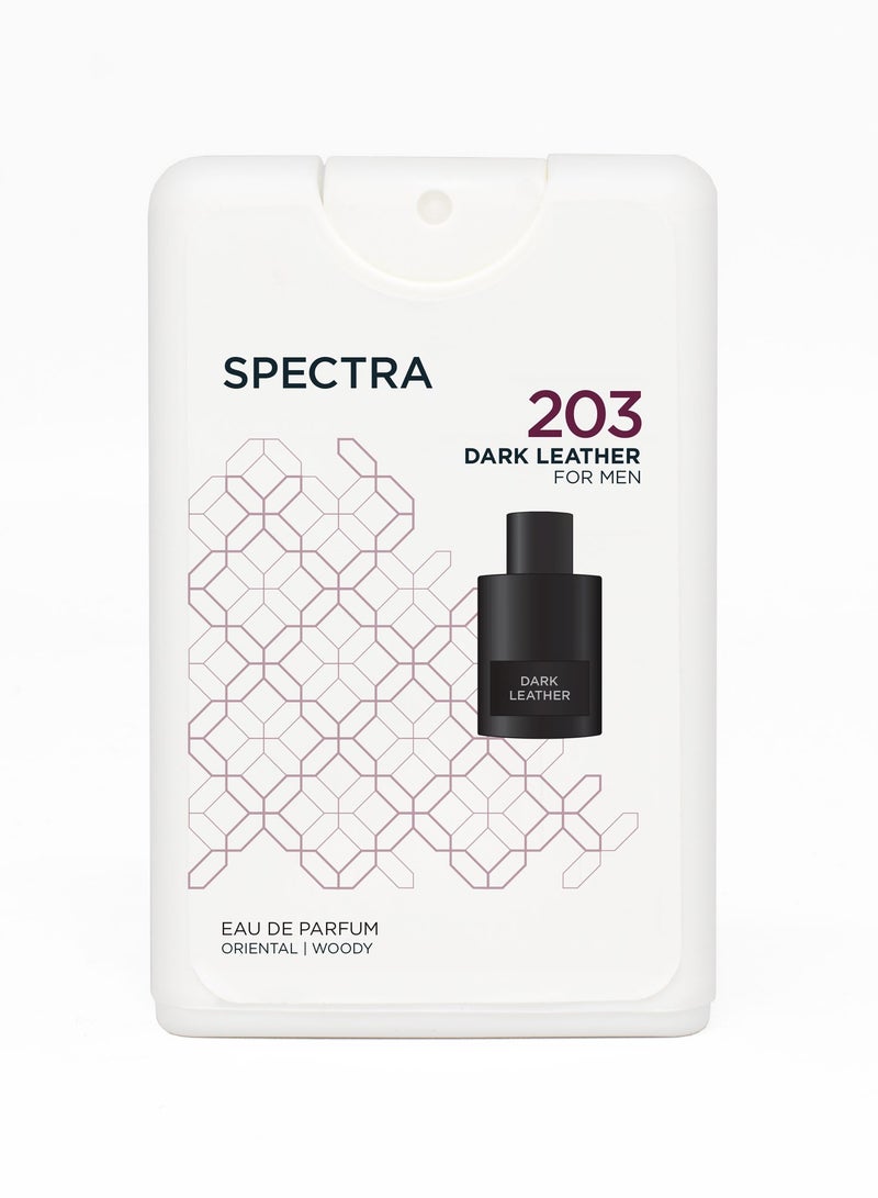 Spectra Pocket 203 Dark Leather EDP Unisex Perfume - 18ml - Image 2