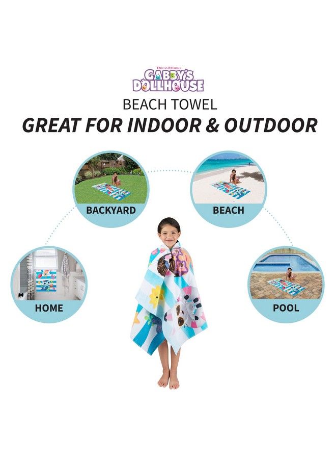 Franco Dreamworks Gabby'S Dollhouse Super Soft Cotton Bath/Pool/Beach Towel 58 In X 28 In (Official Licensed Gabby'S Dollhouse Product)  - Image 4