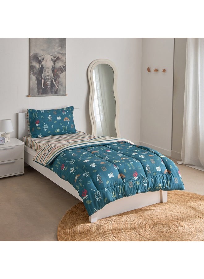 Home Box Joy Adventurer Campsite 2-Piece Single Cotton Comforter Set 135 x 220 cm  - Image 1