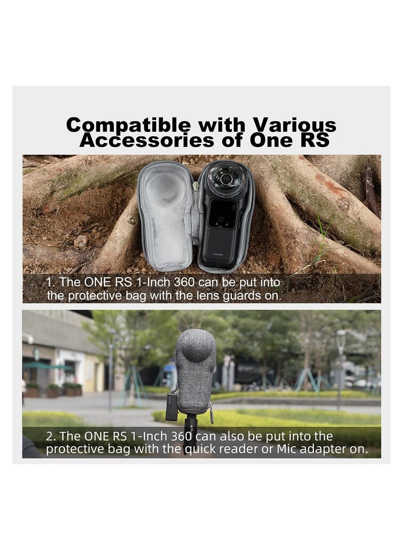 SOLARAE Mini Carrying Case, Protective case Compatible with Insta360 ONE RS 1-inch 360-degree Version, Bottom Open-Mouth Design for Easy Charging Selfie Stick Attachment, Fit For Panoramic Action Camera - Image 4