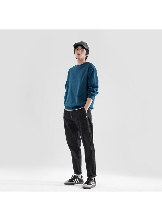 Markless Men's Spring Casual Round Neck Warm Top Inner Hoodie 0434 Fantasy Blue XL - Image 2