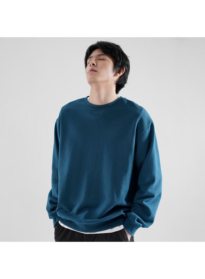 Markless Men's Spring Casual Round Neck Warm Top Inner Hoodie 0434 Fantasy Blue XL - Image 3