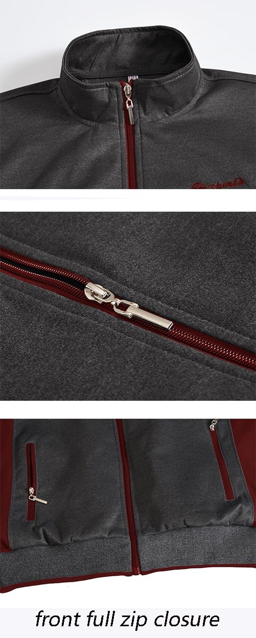 YSENTO Men's Tracksuits Sweat Track Suits Set 2 Piece Jogging Suits Warm Up Sweatsuits Outfits Grey S - Image 3