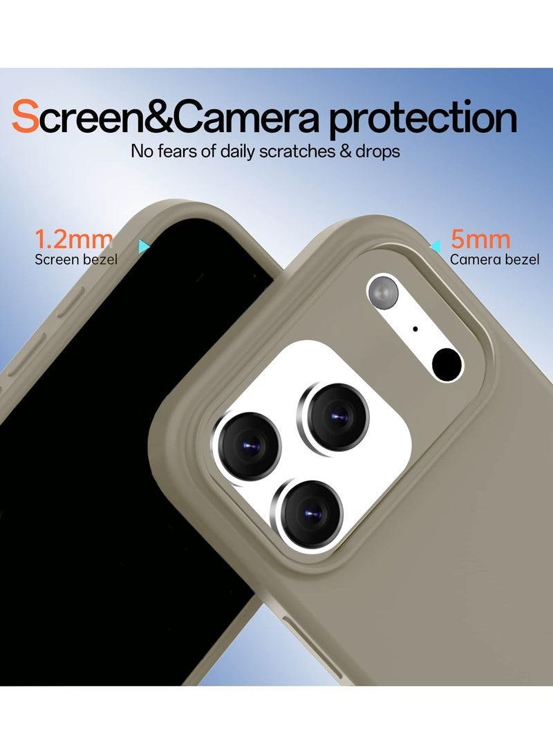 ELTRAZONE Soft Liquid Silicone Case Cover for Apple iPhone 17 Pro Max 5G (2025) – Slim Shockproof Full Body Protective Phone Case with Anti-Scratch Microfiber Lining & Smooth Matte Finish – Titanium (MCRPSN) - Image 4