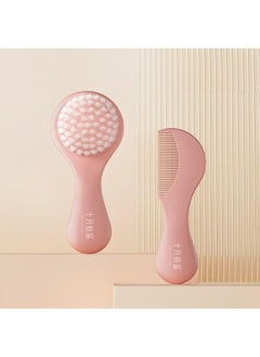 Be a better mom Baby Soft Hair Brush and Comb Set Special PP Nylon Hair Bristle and PP Comb For Newborns & Toddlers Pink  - Image 1