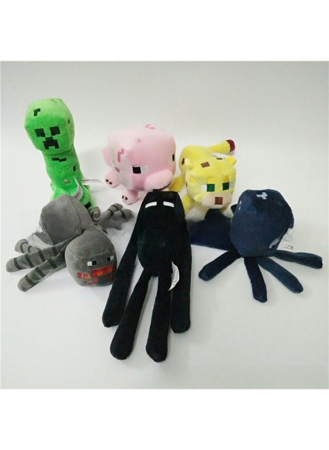 لعبة My World القطيفة Coolie Fear Shadowman Spider Zombie Man Tiger Cat Squid Aries Steve Doll - اللون: بقرة بنية 16 سم - الارتفاع: 15 سم - 60 سم