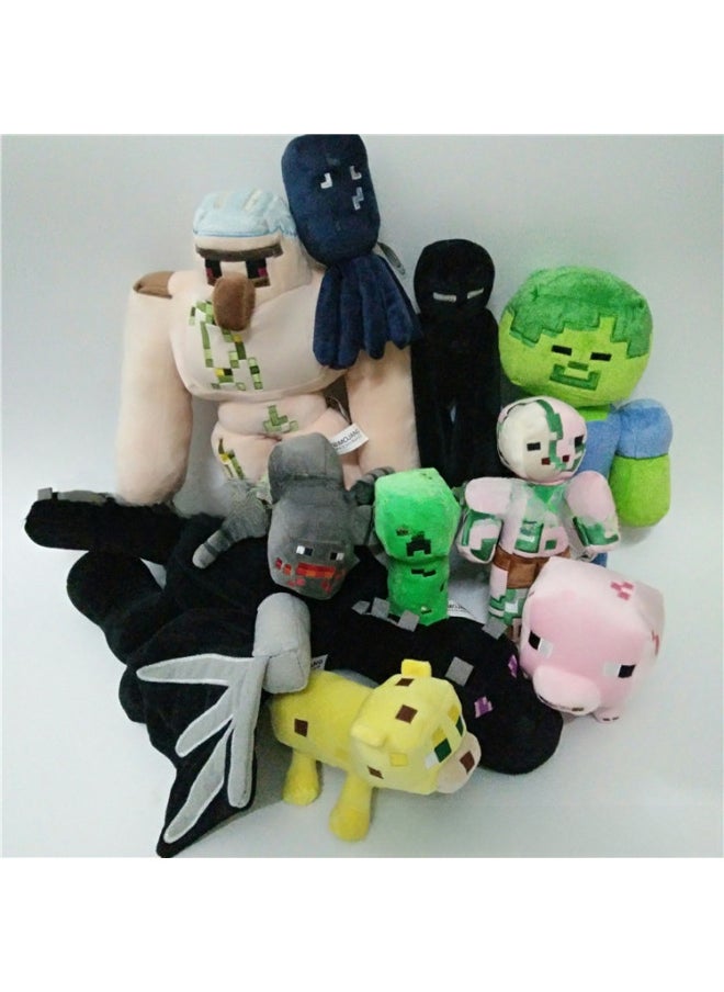 لعبة My World القطيفة Coolie Fear Shadowman Spider Zombie Man Tiger Cat Squid Aries Steve Doll - اللون: بقرة بنية 16 سم - الارتفاع: 15 سم - 60 سم