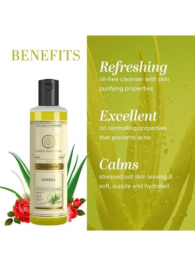 كادي نيتشورال غسول الوجه الطبيعي بالأعشاب الأيورفيدية من خادي | غسول منعش للوجه للاستخدام اليومي | غسول للوجه للتحكم في إفرازات البشرة الدهنية | مناسب لجميع أنواع البشرة | 210 مل - Image 2