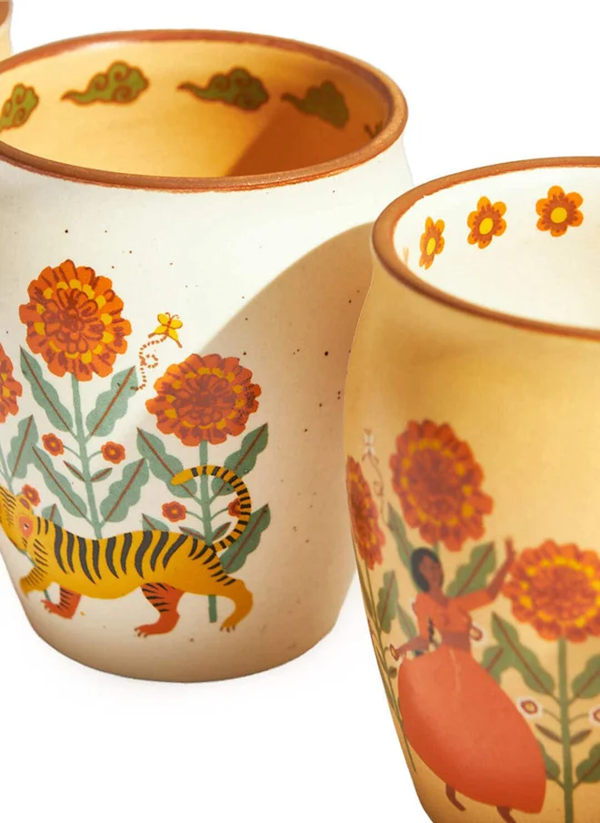 Chumbak  Marigold Kulhad - Set of 4  | Best Price UAE