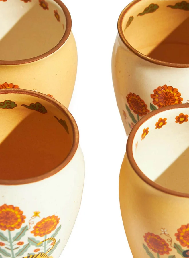 تشومباك Marigold Kulhad - Set of 4