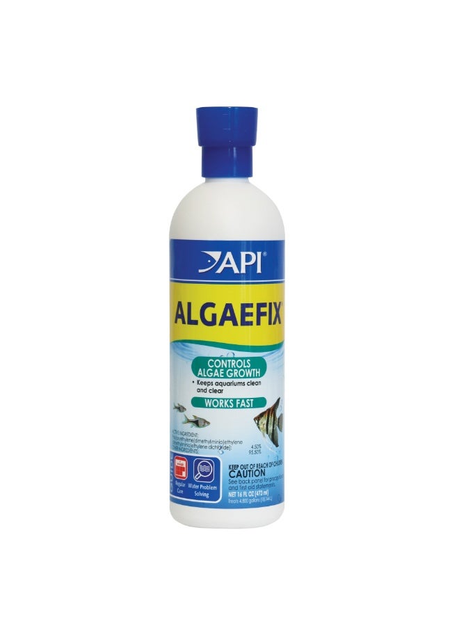 ايه بي آي API Algaefix 16 أونصة للتحكم في طحالب حوض السمك، 473 مل علاج لخزان الأسماك للمياه الخضراء وطحالب الشعر، 1 مل لكل 10 جالون، آمن للأسماك والنباتات الحية، للمياه العذبة - Image 2