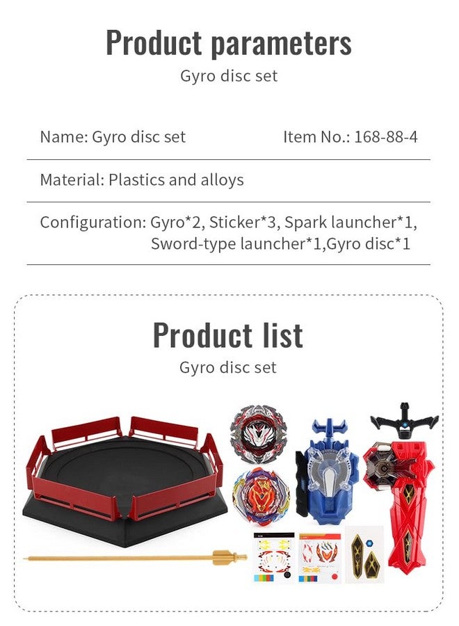 OBEST Bey Stadium Battling Top Burst B201/B195 Battling Tops Set With 2 Launchers Battle Arena With Launchers For Gyro Fighting Gifts For Kids - Image 2
