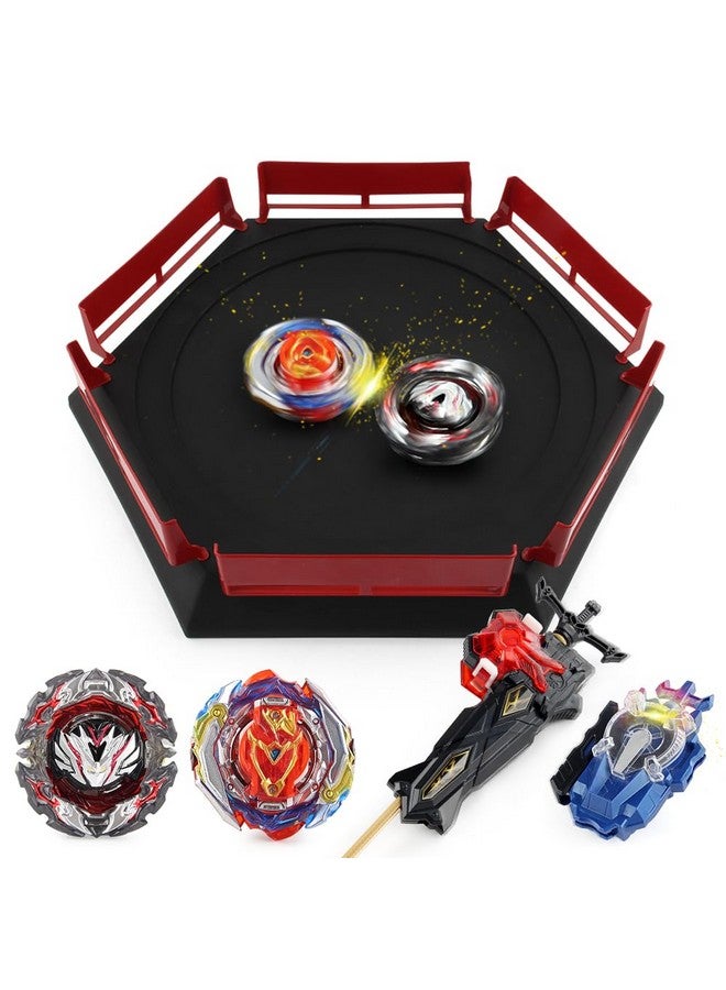 OBEST Bey Stadium Battling Top Burst B201/B195 Battling Tops Set With 2 Launchers Battle Arena With Launchers For Gyro Fighting Gifts For Kids - Image 1