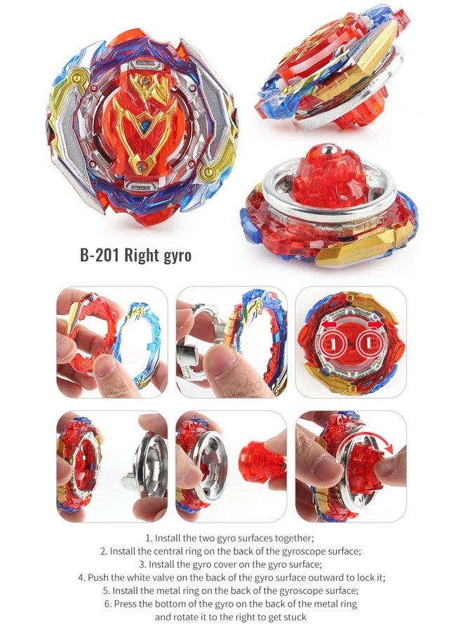 OBEST Bey Stadium Battling Top Burst B201/B195 Battling Tops Set With 2 Launchers Battle Arena With Launchers For Gyro Fighting Gifts For Kids - Image 4