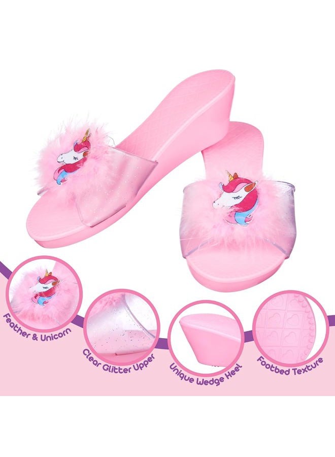 PRINCESS EXPRESSIONS 3pk Shoes Set - Dress Up Pastel Unicorn Slip On Shoes - Pretend Play Wedge Heels for Kids - Fits Toddler 7-10 Unicorn/Wedge 7-10 Narrow Toddler, 21/25 EU - Image 5