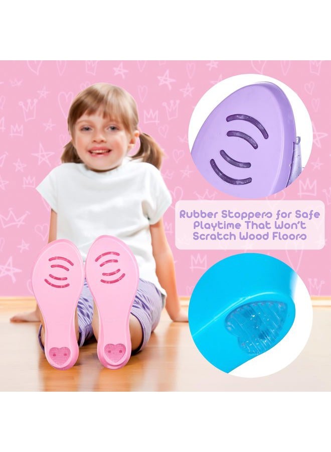 PRINCESS EXPRESSIONS 3pk Shoes Set - Dress Up Pastel Unicorn Slip On Shoes - Pretend Play Wedge Heels for Kids - Fits Toddler 7-10 Unicorn/Wedge 7-10 Narrow Toddler, 21/25 EU - Image 3