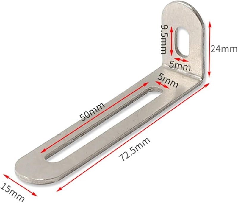موديل A 50 قطعة قوس زاوية قائمة قابل للتعديل، دعامة زاوية على شكل حرف L، موصل ألواح الأثاث، دعامة معدنية - Image 3