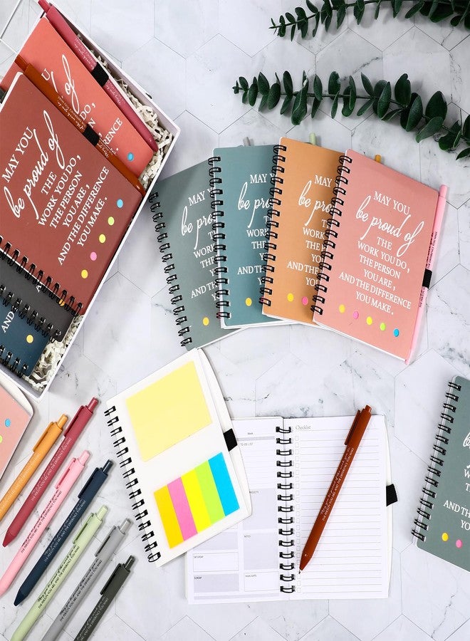 Resurhang 48 Pcs/24 Set Employee Appreciation Gift for Coworkers Staff Teacher Housekeeping Inspirational A6 Spiral Journal Notebook with Pen for Team Christmas Gift(Fresh Color,May You) - Image 4