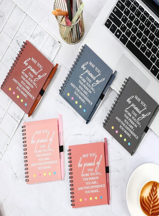 Resurhang 48 Pcs/24 Set Employee Appreciation Gift for Coworkers Staff Teacher Housekeeping Inspirational A6 Spiral Journal Notebook with Pen for Team Christmas Gift(Fresh Color,May You) - Image 5