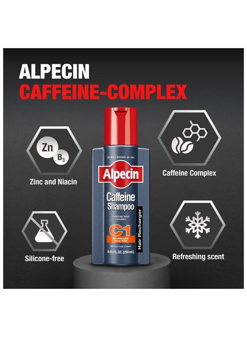 ألبيسين شامبو ألبسين C1 بالكافيين، منشط للشعر، 8.45 أونصة سائلة، 250 مل، ينشط فروة الرأس لتعزيز نمو الشعر الطبيعي، ويجعل الشعر يبدو أكثر كثافة وقوة، مستورد من ألمانيا - Image 2
