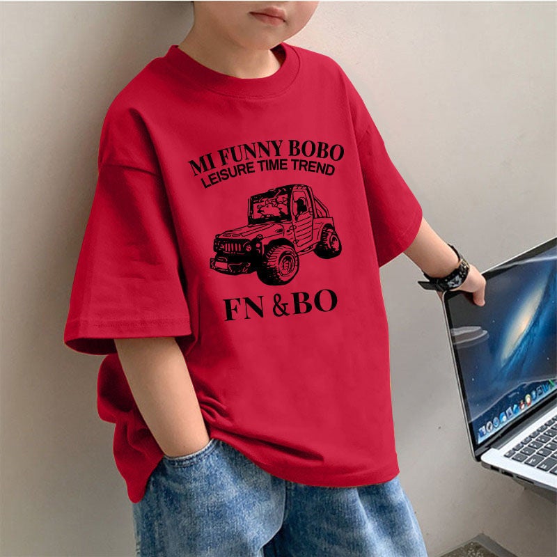 2025 Boys Cotton Korean Trendy T-Shirt Baby Handsome Fashionable Solid Color Round Neck Short Sleeve Top - Image 3