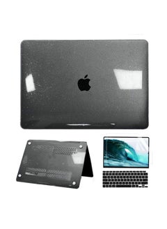 3 in 1 Glitter Case Compatible with MacBook Pro 14 inch 2024 2023 2022 2021 Release M4 A3112/A3185/A3401 M3 A2918 A2992 M2 A2779 M1 A2442 Pro/Max, Plastic Hard Shell Case with Keyboard Cover,  Glitter Black