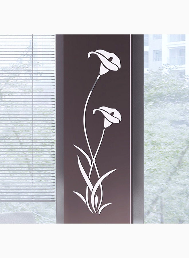 إسكدنيا ملصق جداري على شكل وردة ثلاثي الأبعاد يمكنك لصقه بنفسك فضي 100x29سم - Image 3