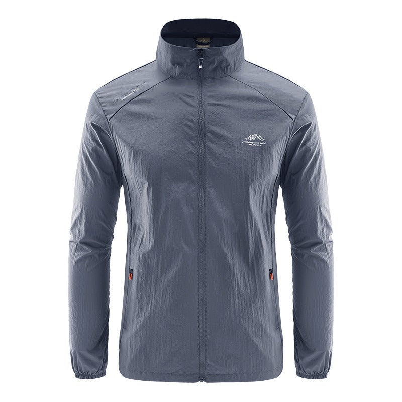 Generic Mens Lightweight Breathable UPF50 Sun Protection Jacket dark gray