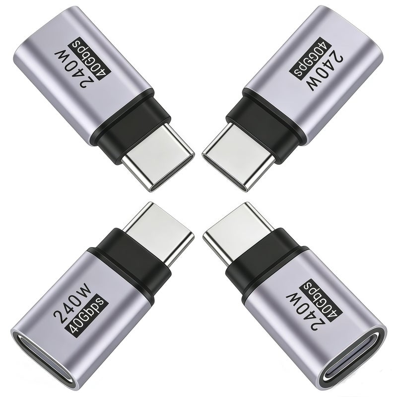 basecolors 4Pack usb c extender Supports Up to 40Gbps Data Transfer and 240W Fast Charging , Usbc to Usbc adapter,usb c extension Compatible with Thunderbolt 4/3 Supports 4K@240Hz Video for USB-C Devices - Image 1