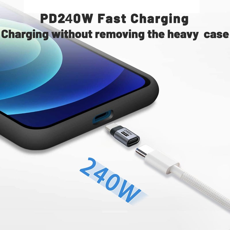 basecolors 4Pack usb c extender Supports Up to 40Gbps Data Transfer and 240W Fast Charging , Usbc to Usbc adapter,usb c extension Compatible with Thunderbolt 4/3 Supports 4K@240Hz Video for USB-C Devices - Image 3