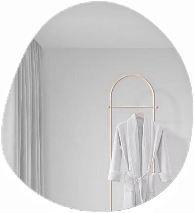 36x40cm Silver Autohesion Glass Wall Mirror For Bedroom Living Room Dressing Table - Image 1