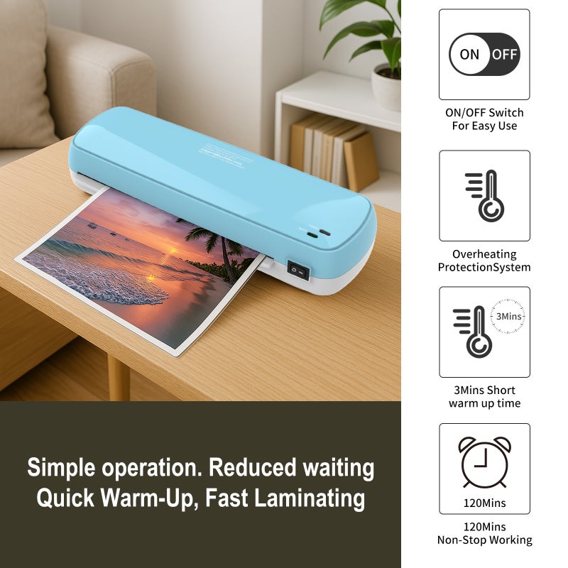 4-In-1Laminator Machine,It has Quick Warm-Up, Fast Laminating Documentation and Photos, Increases Their Long-Term Color Preservation. Suitable for Family, Office and School，A4/A5/A6 Size - Image 2