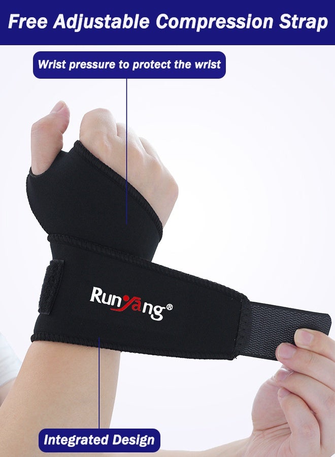 Runyang 2 PCS Hand Wraps, Adjustable and Comfortable Wrist Support, Men Women Performance Essentials, for Wrist Knuckles (Black) - Image 3