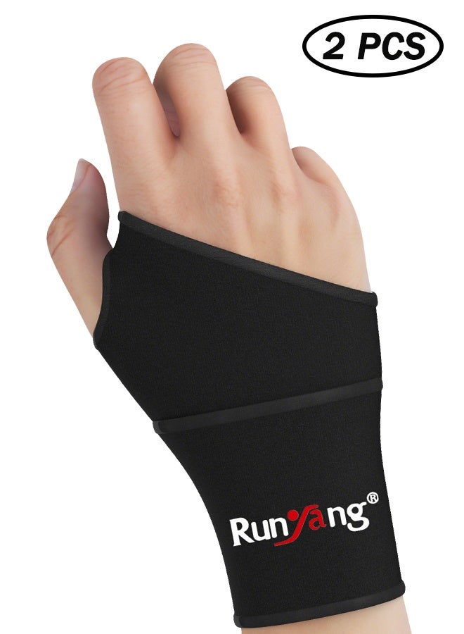 Runyang 2 PCS Hand Wraps, Adjustable and Comfortable Wrist Support, Men Women Performance Essentials, for Wrist Knuckles (Black) - Image 1