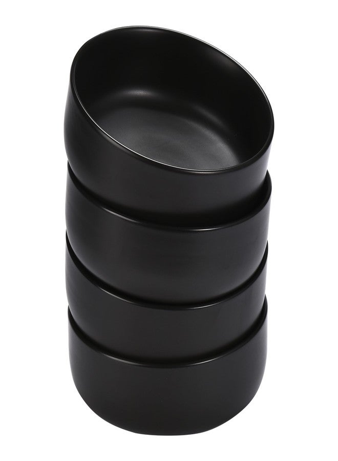 Bruntmor Ceramic Serving Bowls - Set of 4 Large Cereal Bowls - 28oz Black Salad Bowls - Dishwasher, Oven, and Microwave Safe Soup Bowl - Ceramic Bowl Set for Breakfast, Lunch, and Dinner - Image 1