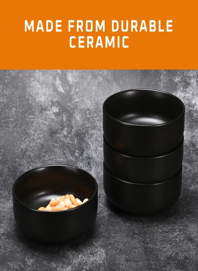 Bruntmor Ceramic Serving Bowls - Set of 4 Large Cereal Bowls - 28oz Black Salad Bowls - Dishwasher, Oven, and Microwave Safe Soup Bowl - Ceramic Bowl Set for Breakfast, Lunch, and Dinner - Image 4