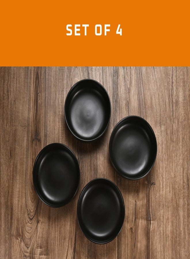 Bruntmor Ceramic Serving Bowls - Set of 4 Large Cereal Bowls - 28oz Black Salad Bowls - Dishwasher, Oven, and Microwave Safe Soup Bowl - Ceramic Bowl Set for Breakfast, Lunch, and Dinner - Image 5