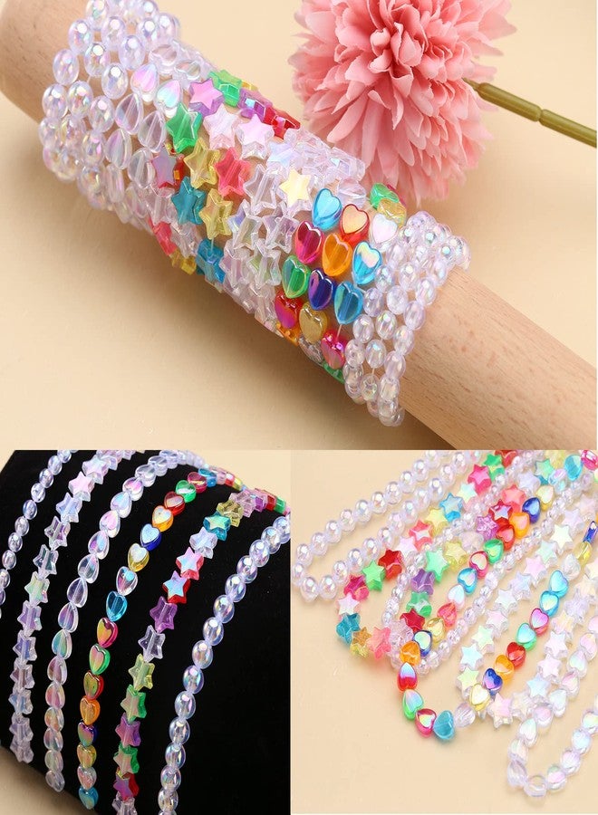 HERZWILD 2000Pcs Round UV Acrylic Beads Ab Clear Round Beads Colorful Laser Bubble Bead Colorful Ball Bead for DIY Jewelry Craft Making Necklace Bracelet Earrings Key Chains(round0.6) - Image 5