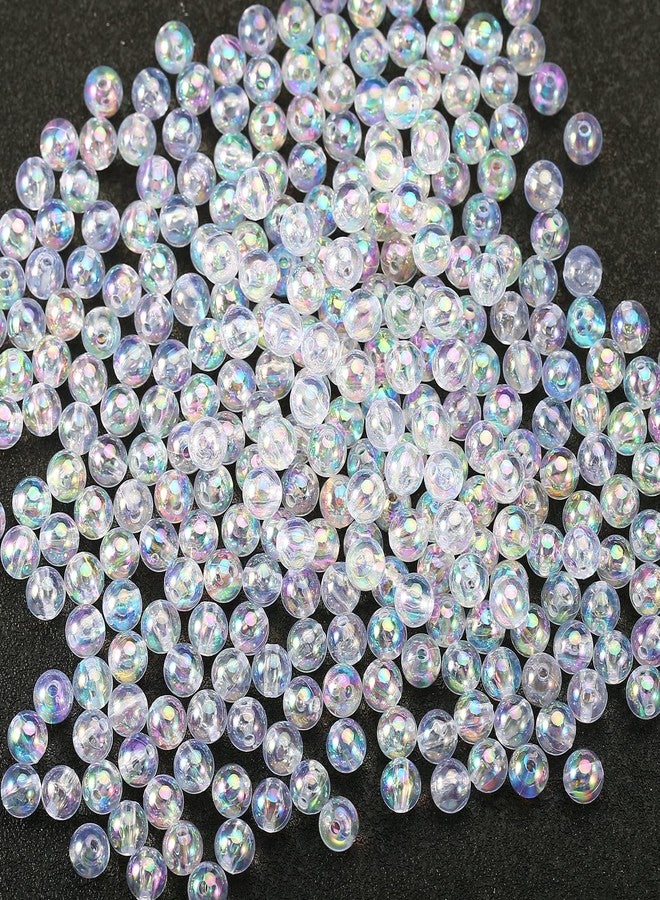 HERZWILD 2000Pcs Round UV Acrylic Beads Ab Clear Round Beads Colorful Laser Bubble Bead Colorful Ball Bead for DIY Jewelry Craft Making Necklace Bracelet Earrings Key Chains(round0.6) - Image 1