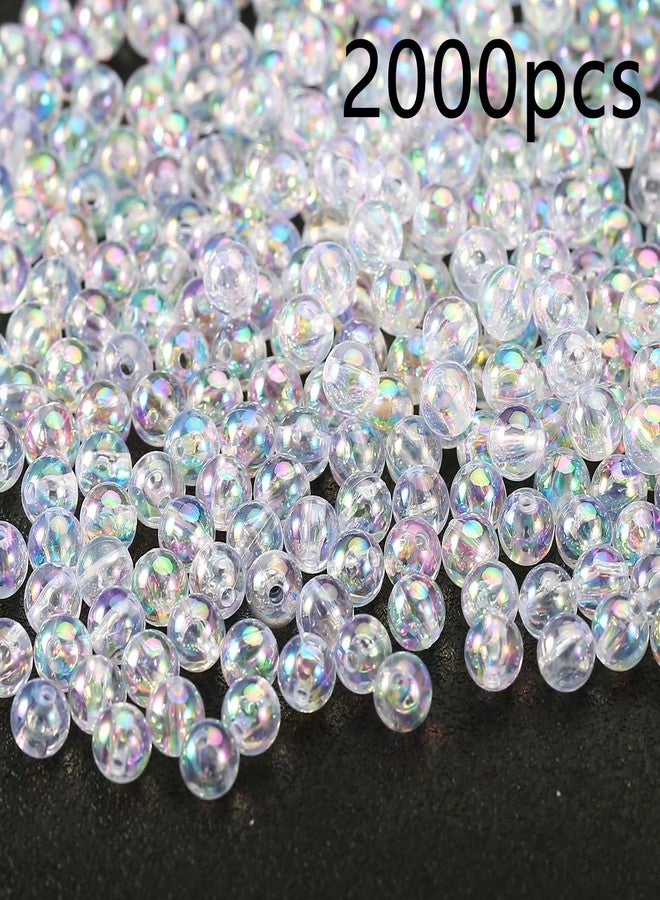 HERZWILD 2000Pcs Round UV Acrylic Beads Ab Clear Round Beads Colorful Laser Bubble Bead Colorful Ball Bead for DIY Jewelry Craft Making Necklace Bracelet Earrings Key Chains(round0.6) - Image 2