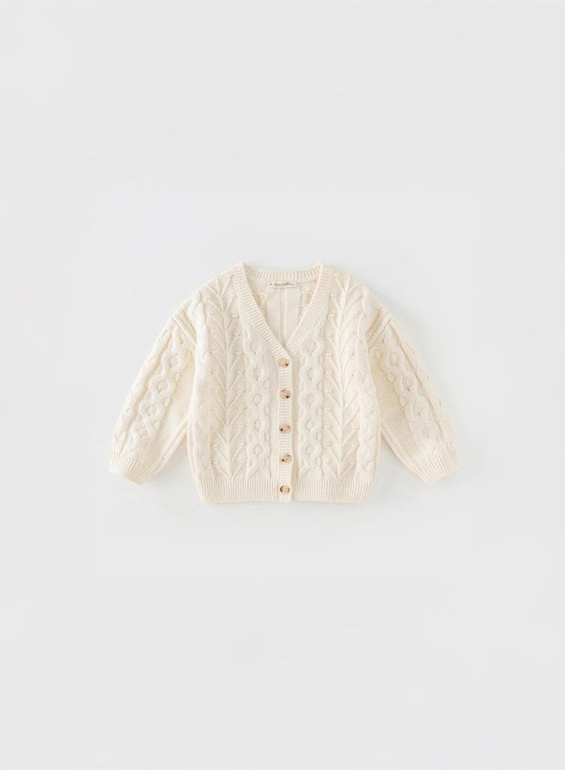 Dave & Bella Off White Cardigan - Image 1