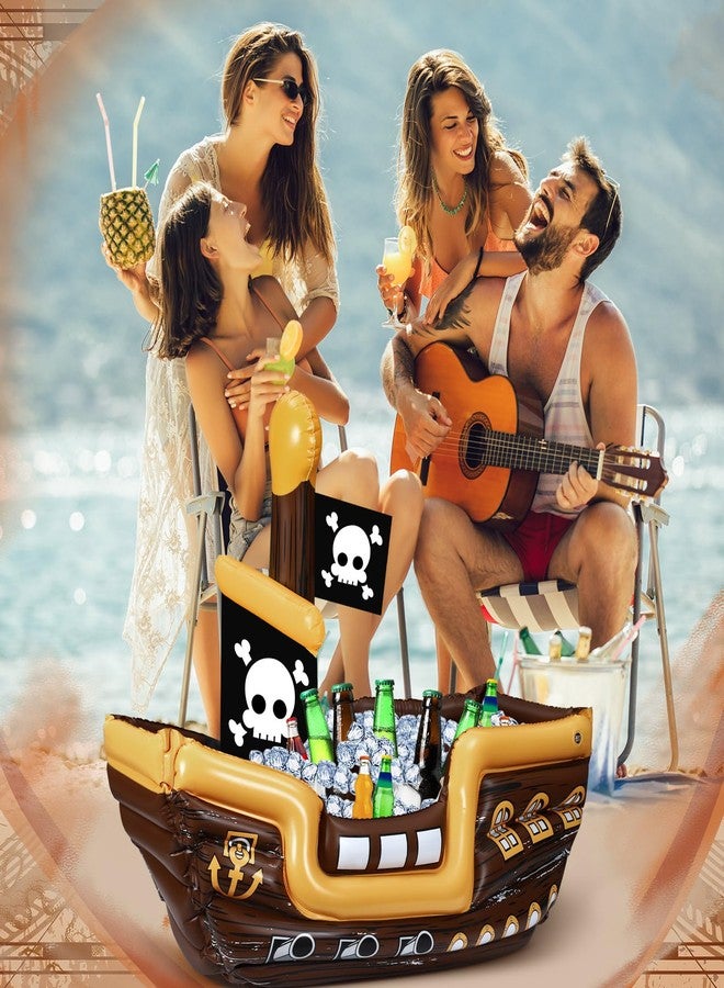 Zhanmai Inflatable Pirate Ship Drink Cooler Inflatable Serving Bar Food Container for Summer Carniva Mardi Gras Pirate Birthday Party Favor Supplies Decorations(Bright Colors,Fun) - Image 5