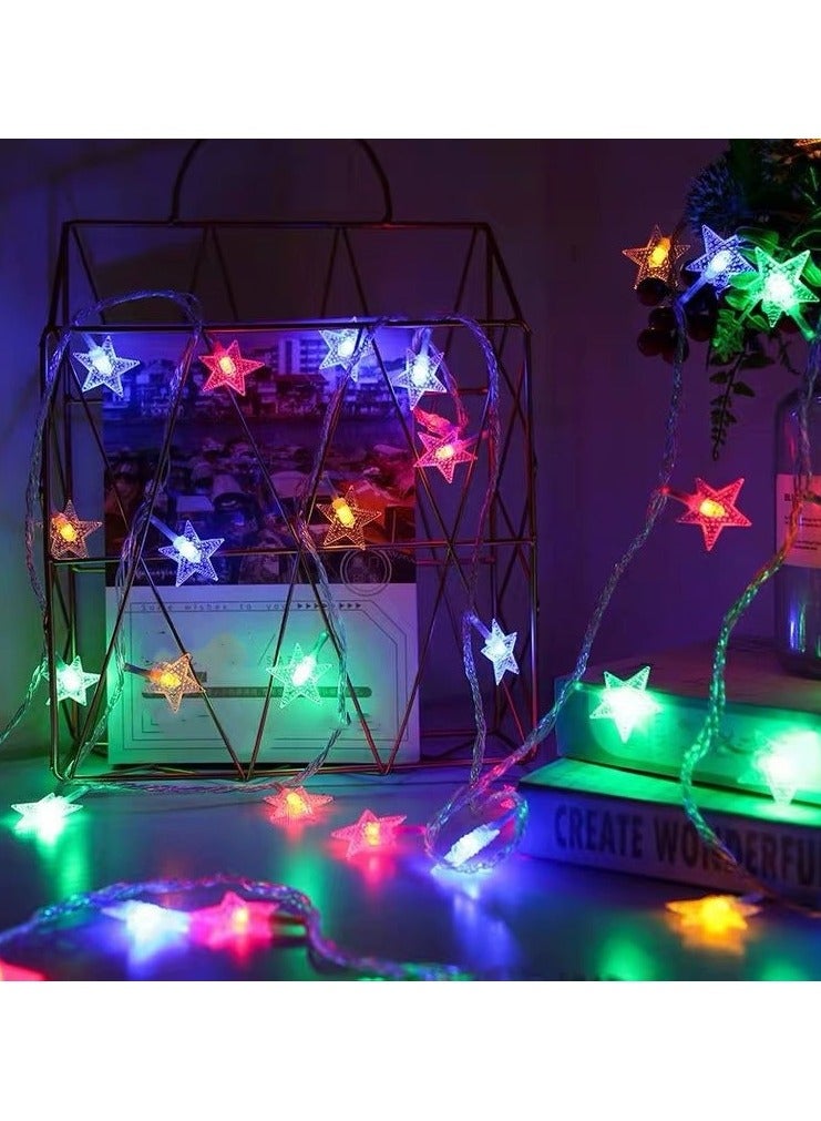 KUYING Decorative Color Lights LED Star Lights String Warm Light Color Lights String Atmosphere Solar Energy Version  - Image 2